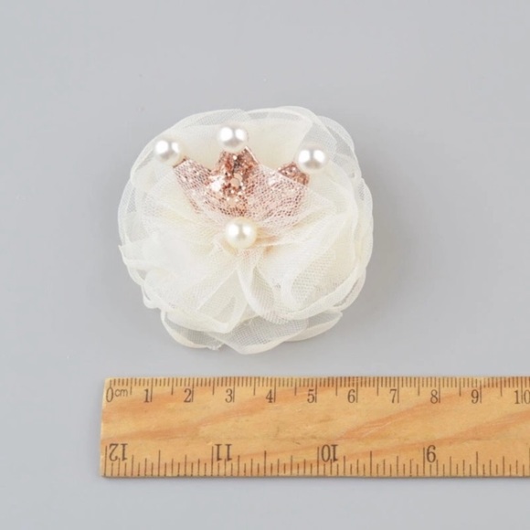 Princess crown hair clip ivory/rose gold - Picture 5 of 5